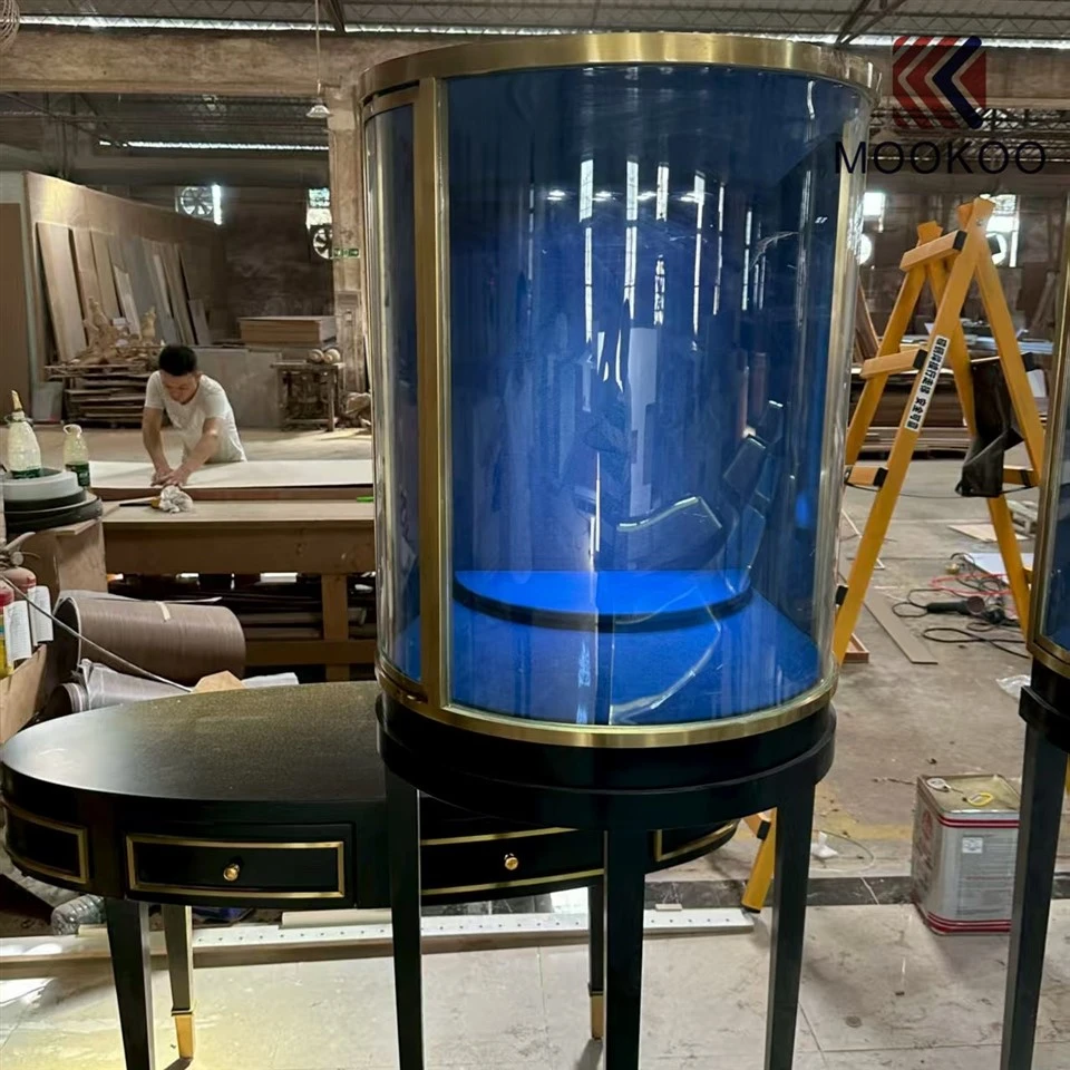 Fashionable White Gold Showcase Accessories For Jewelry Store Furniture LED Lighting Watch Jewellery Showroom Interior Design factory