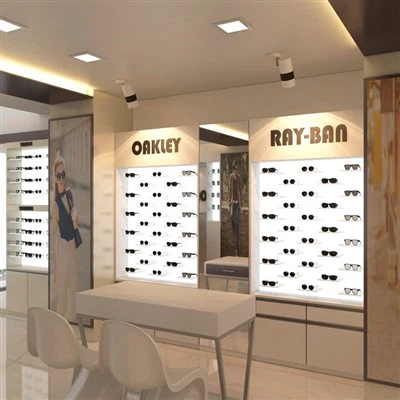 Prikaz namještaja za optičke naočale tvrtke Mookoo