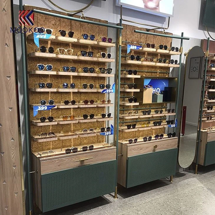 Custom Wood Sunglass Wall Showcase Design