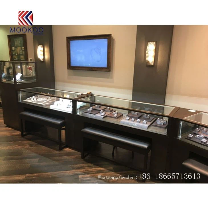 Clear Vision Showcase Glass Display Jewelry With Led