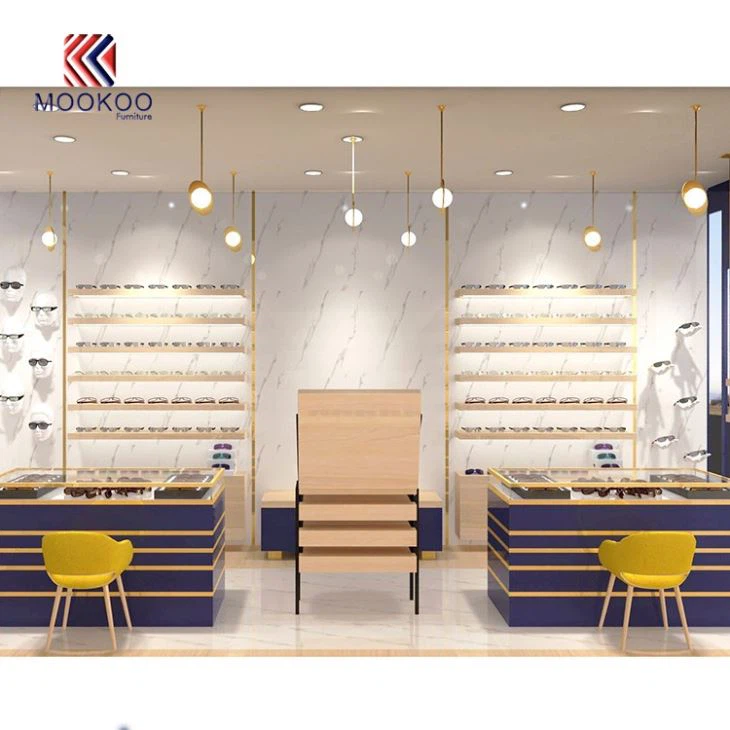 Customized Morden Sunglasses Shop Showcase Eyewear Display Wall Optical Furniture Design