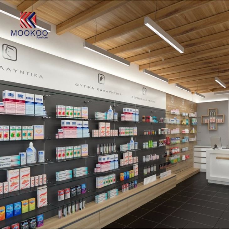 Drug Display Wall Mounted Shelves