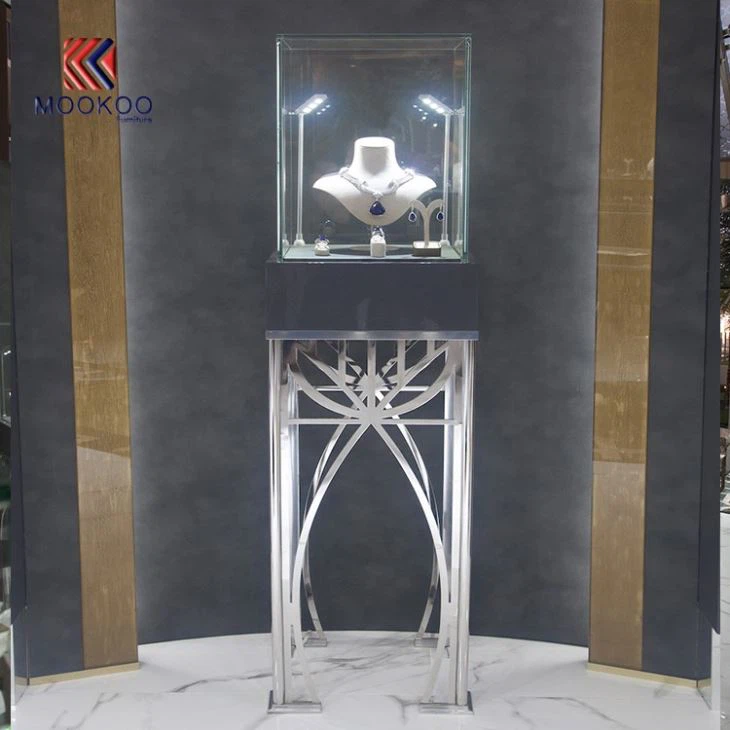 Factory Direct Sale High Stand Jewelry Showcase Glass Display Cabinet