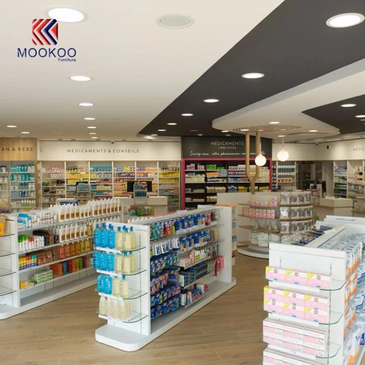 Wooden Pharmacy Shop Display Cabinet